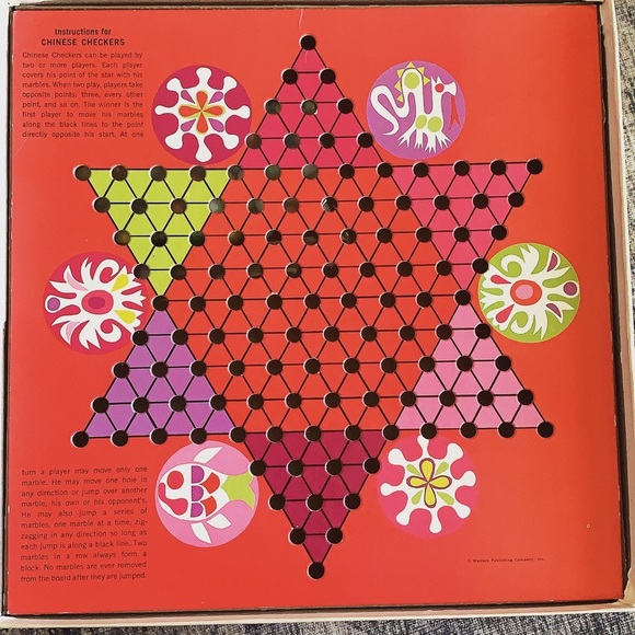Vintage Other - Original Vintage Chinese Checkers Board Game